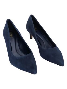 Vince Camuto Kehlia Pointed-Toe Kitten Heel Deep Navy Suede Size 8M